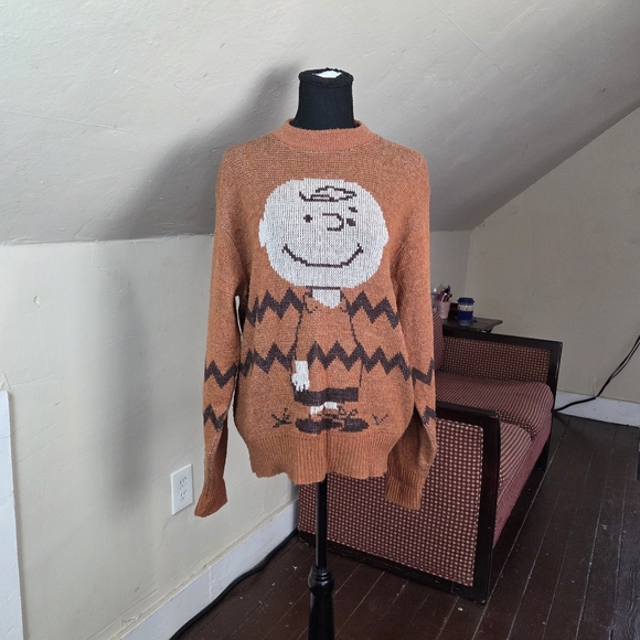 Vintage 70s Peanuts Charlie Brown Sweater L Arrow World’s Greatest Knit Rare - Picture 2 of 16